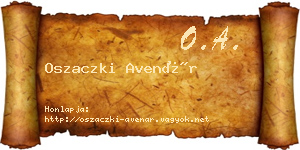Oszaczki Avenár névjegykártya